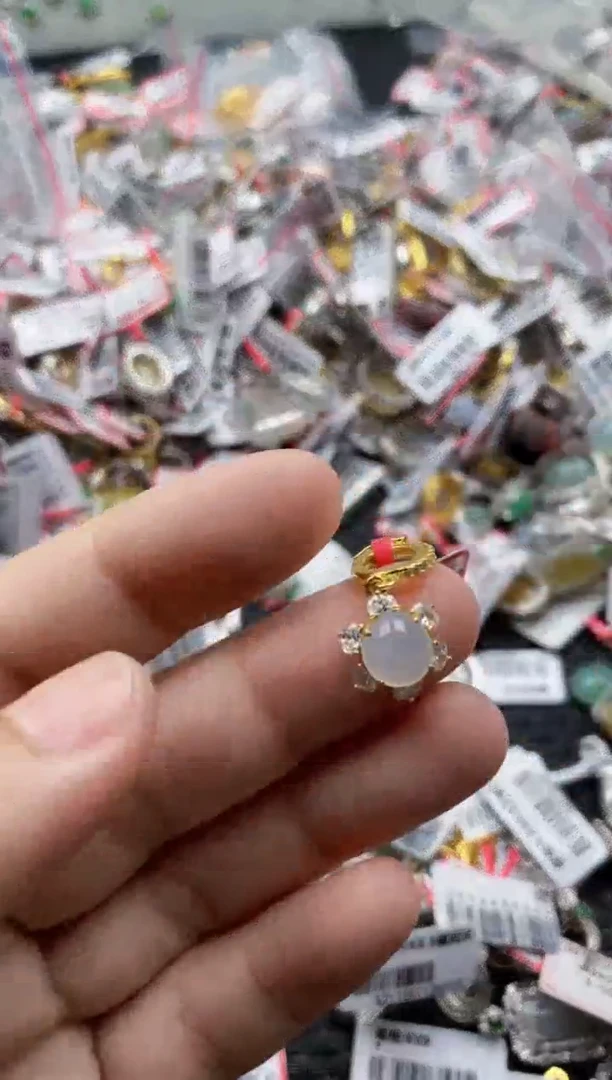 翡翠戒指银S925镶嵌555555   6