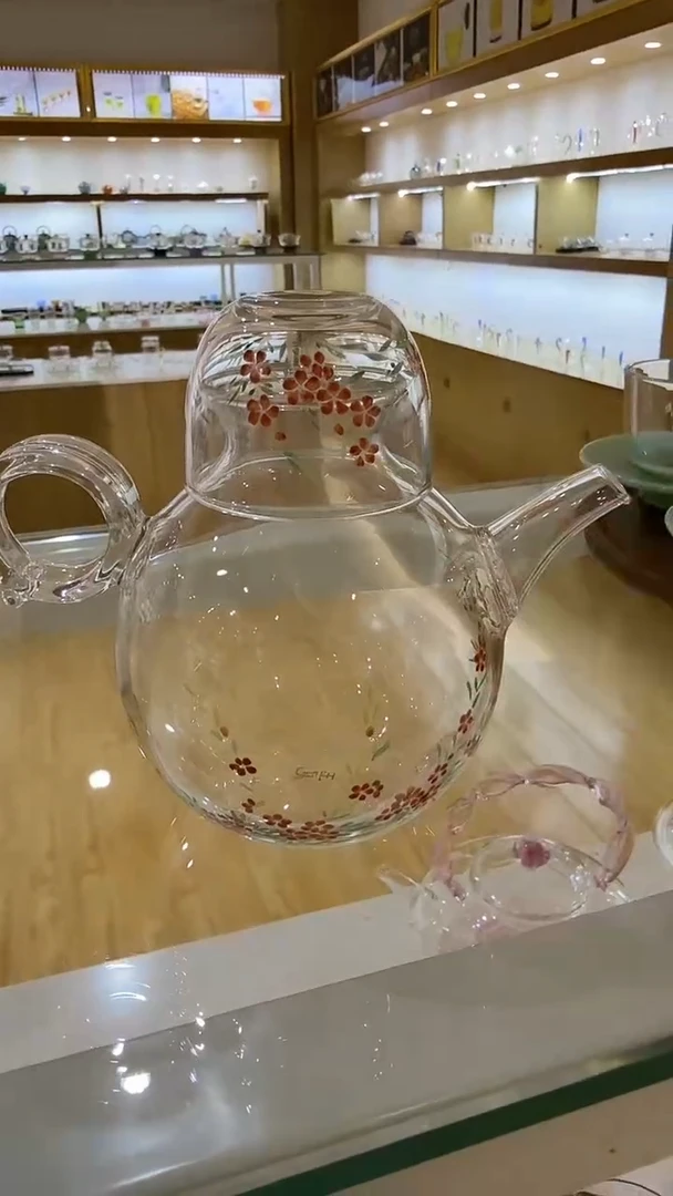 手绘樱花泡茶壶