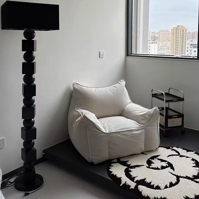 皮艺沙发椅纯色极简玩具衣架摆件休息成人休闲椅