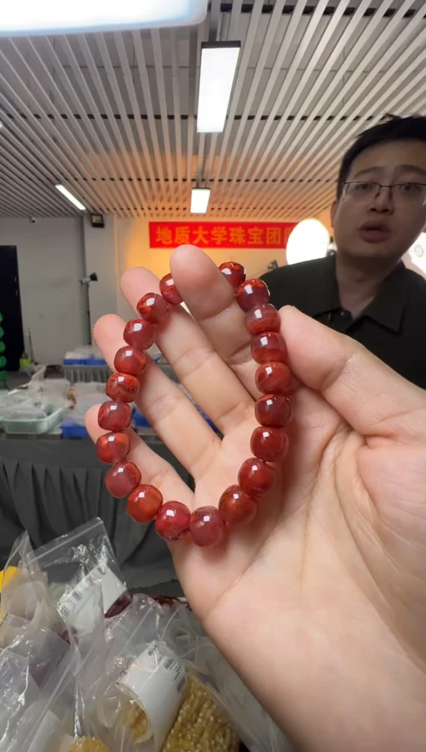手串未镶嵌南红玛瑙约10*9mm南红老型珠单圈