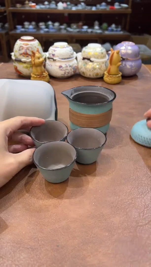 真的很便宜会开片的旅行茶具