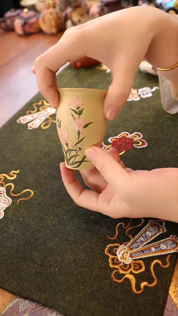茶壶紫砂本绿兰花杯