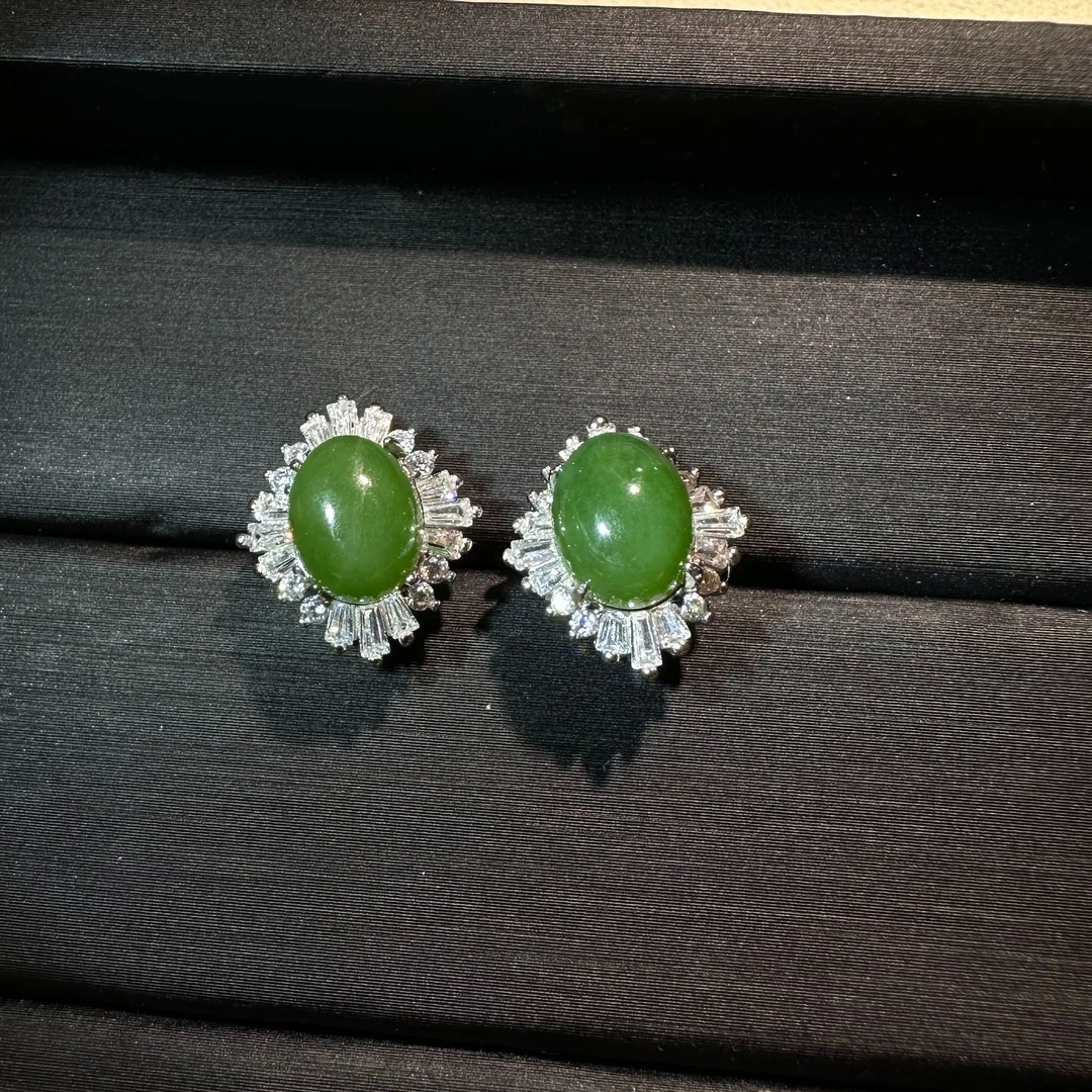 银碧玉耳钉54000058精美精致时尚镶嵌简约