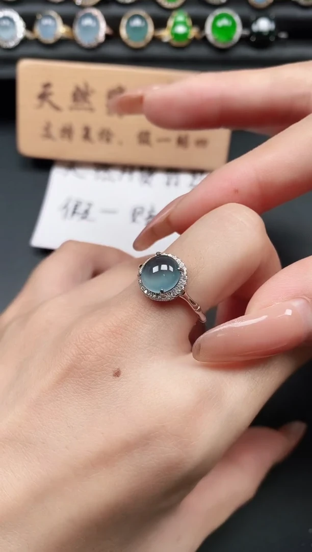 银S925镶嵌戒指翡翠11