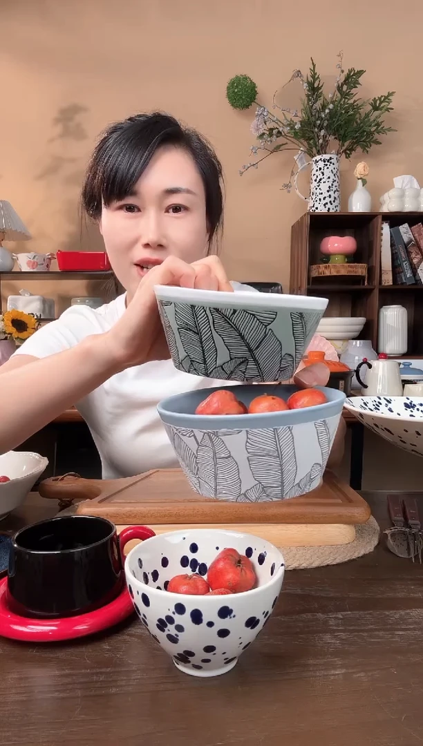 陶瓷5.3英寸叶子碗2只微瑕