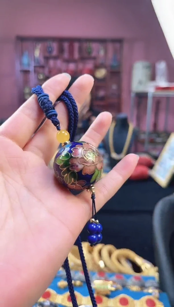 非遗 景泰蓝3.0单珠 绳子款 宝蓝