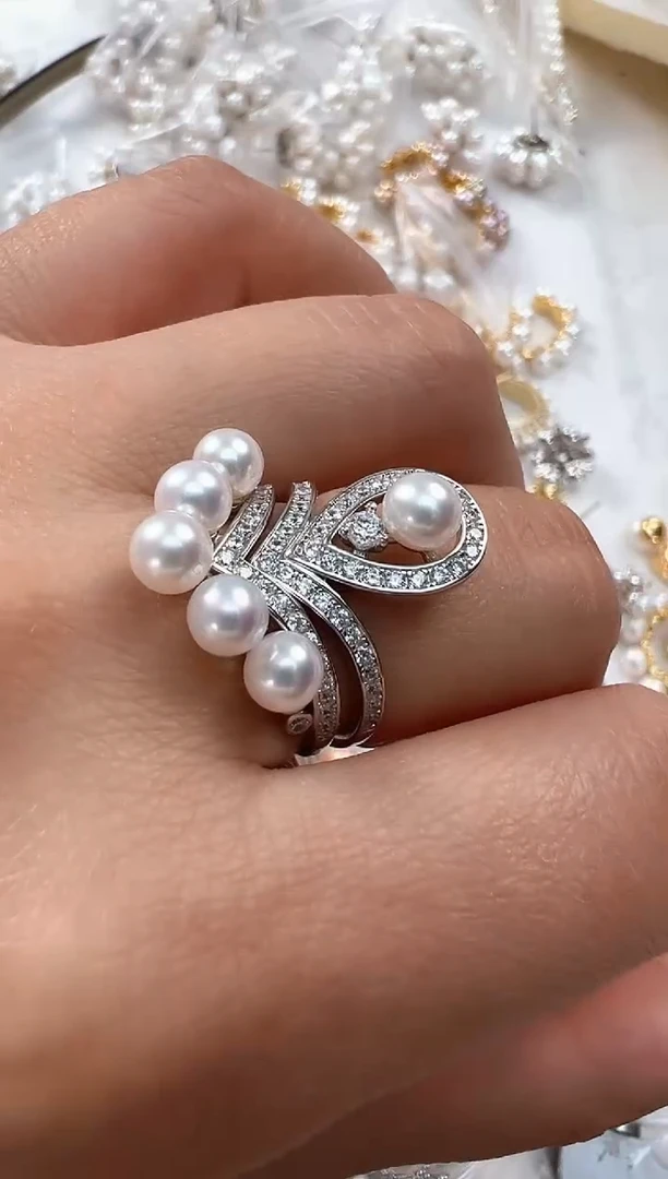 【闪购商品】淡水珍珠戒指银S925镶嵌银色皇冠