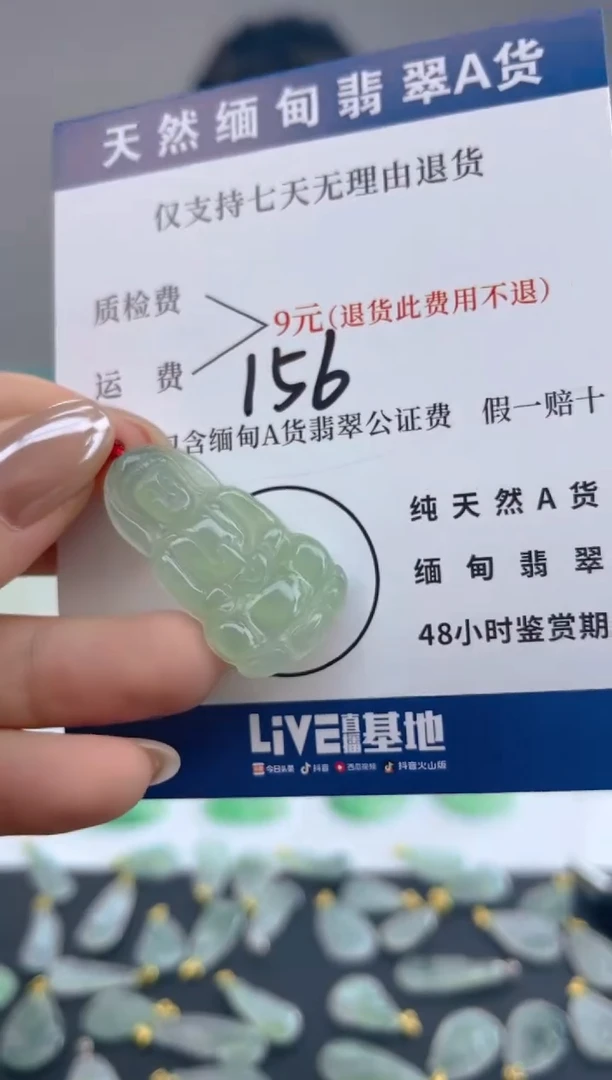 颈饰18K金镶嵌翡翠天然A货翡翠