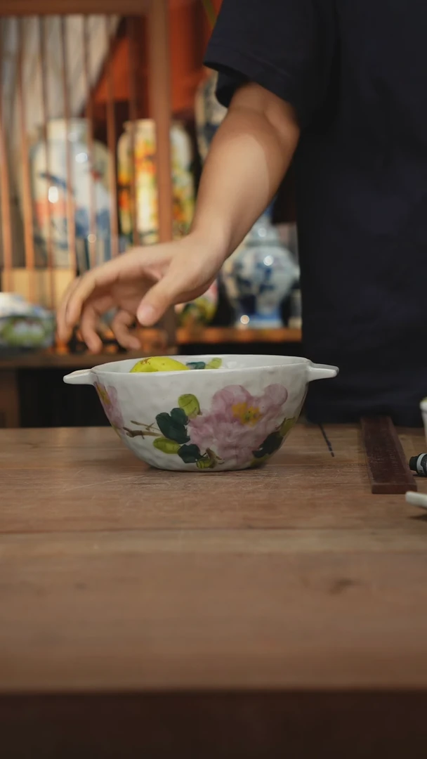 瓷片【简家甄选】景德镇设计师釉下手绘陶瓷餐具