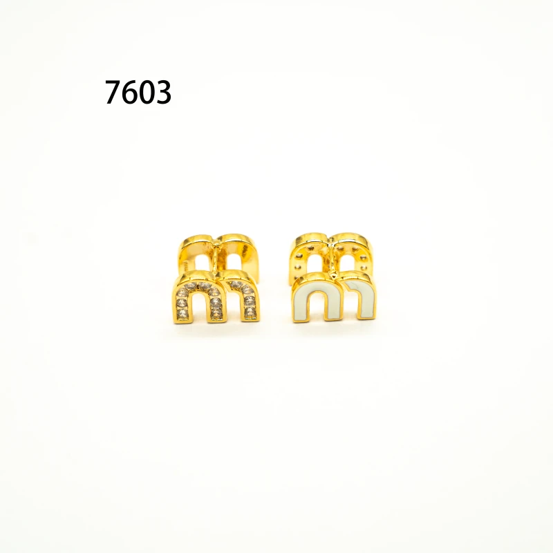 钛钢锆石耳饰 7603-高版精选设计感精致原版饰品