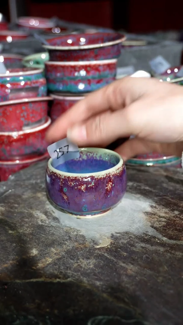 摆件陶精品窑变钧瓷茶器