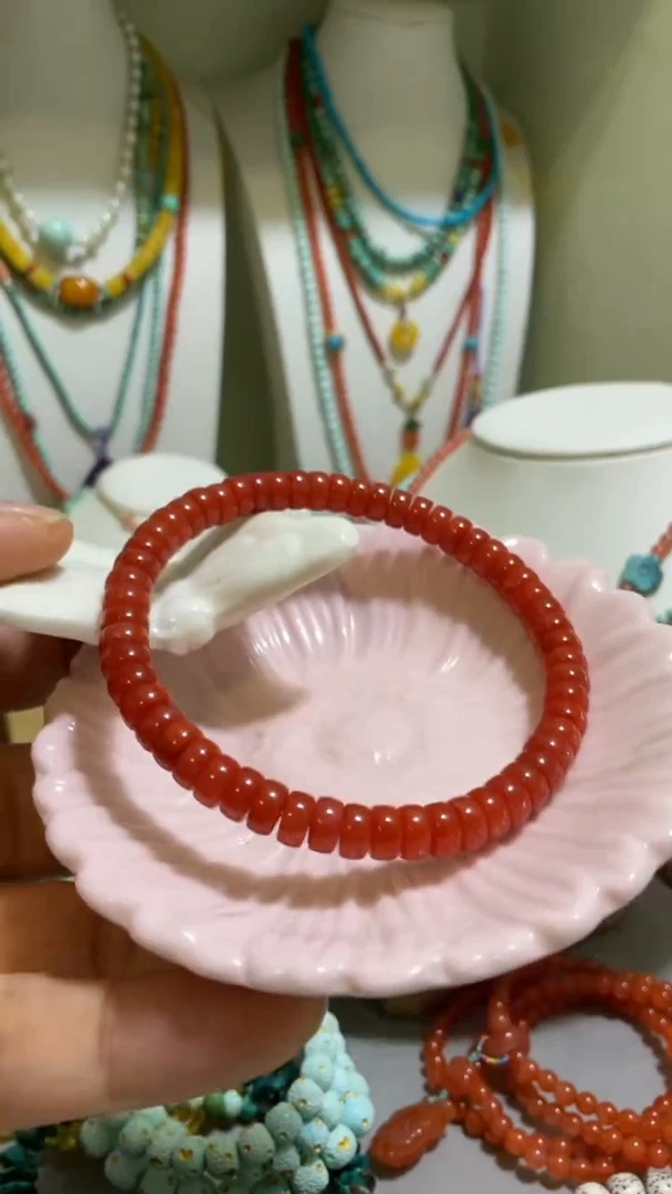 未镶嵌南红玛瑙珠宝奇石6mm+直切手串