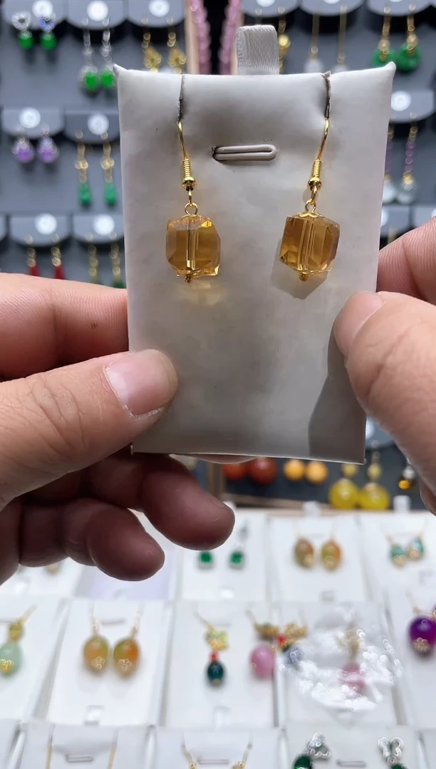 【闪购商品】紫晶耳饰14K金镶嵌黄1