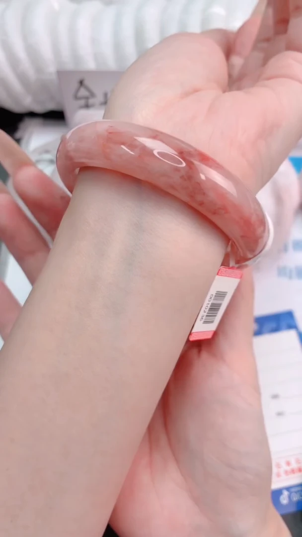 未镶嵌手镯石英质玉桃花酿216-圈口56-236