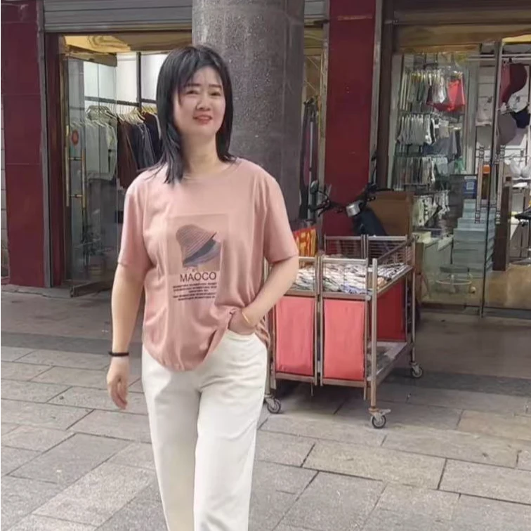 靓衣坊 夏季雪花棉短袖T恤