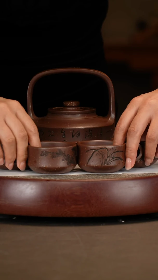 【闪购商品】紫砂茶壶【潘春芳】紫玉金砂提壁提梁套组