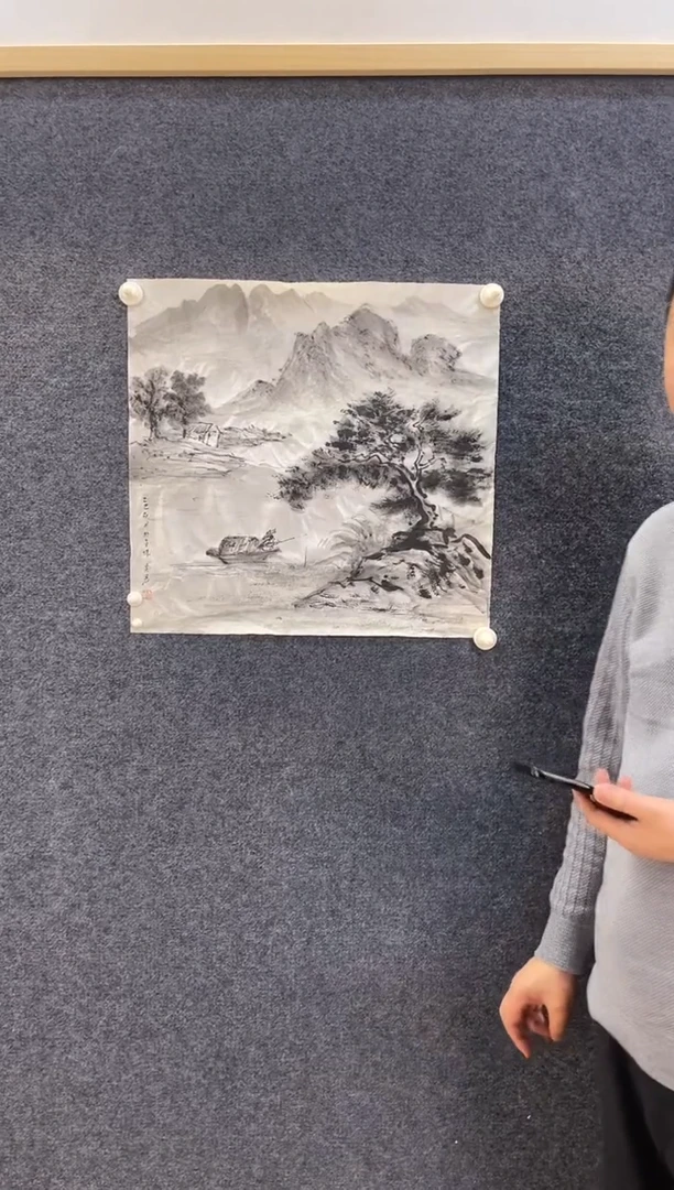 国画9540李奚J垂钓1.5平尺软片47*45