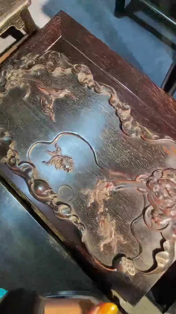 木紫檀雕刻一物一拍