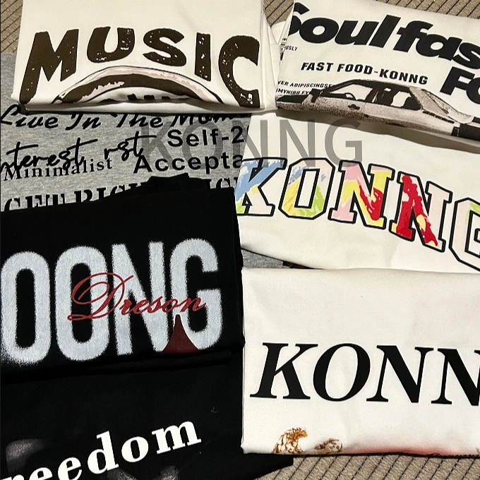 0001-0100重磅280g美式街头短袖圆领潮牌男女高级T恤ins休闲百搭