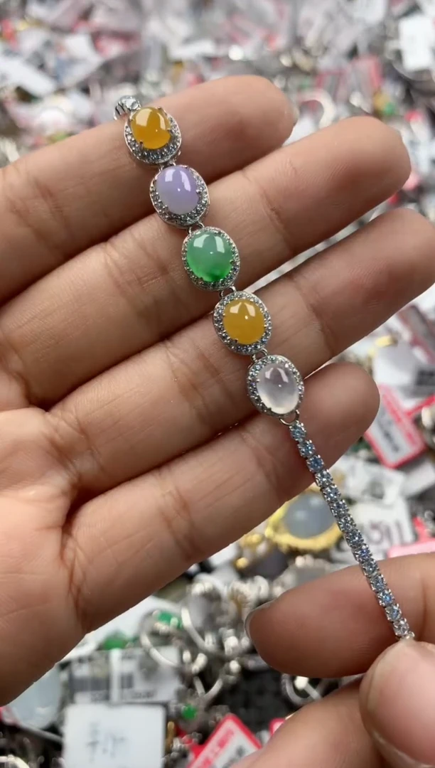 银S925镶嵌戒指翡翠10                    5