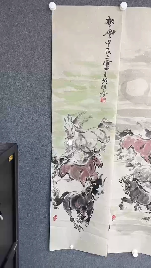 国画卜登云老师四尺对开