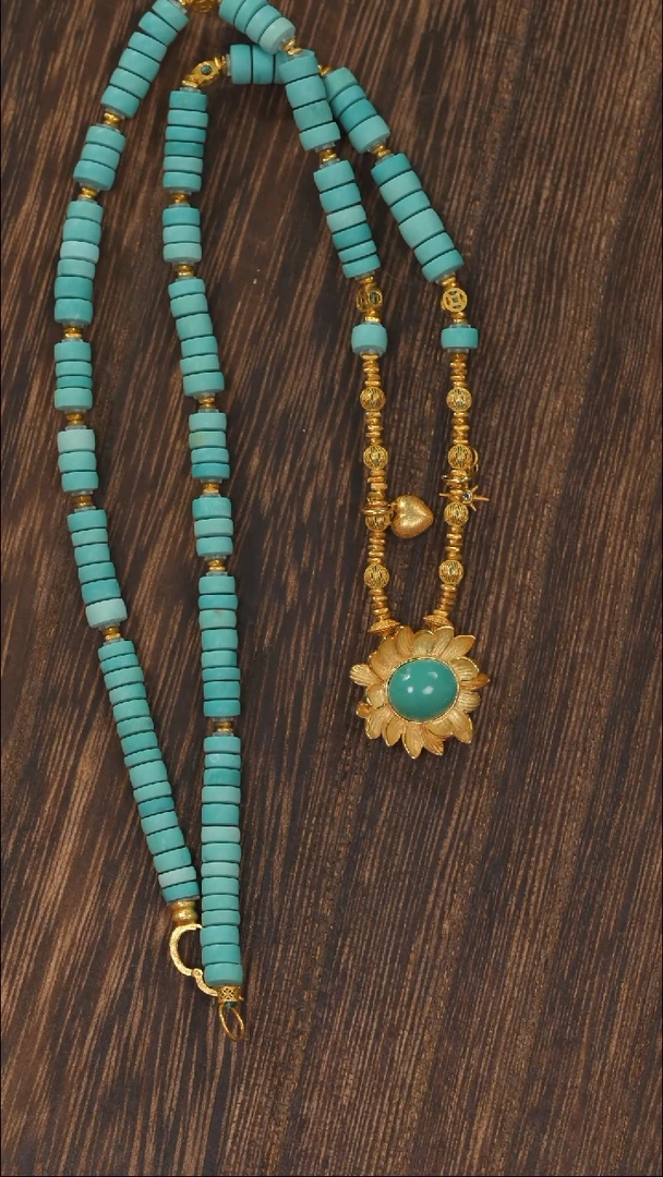 【闪购商品】绿松石项链18K金镶嵌1