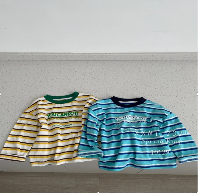 小熊妮儿童春秋长袖T恤打底衫 10129 黄色