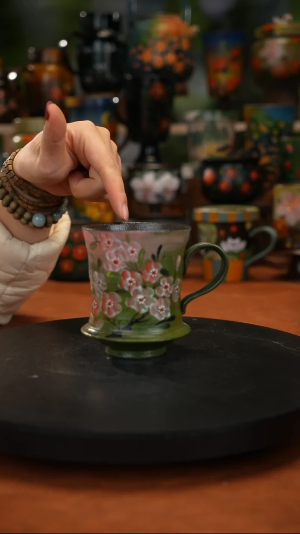 紫砂油画手绘 釉下彩