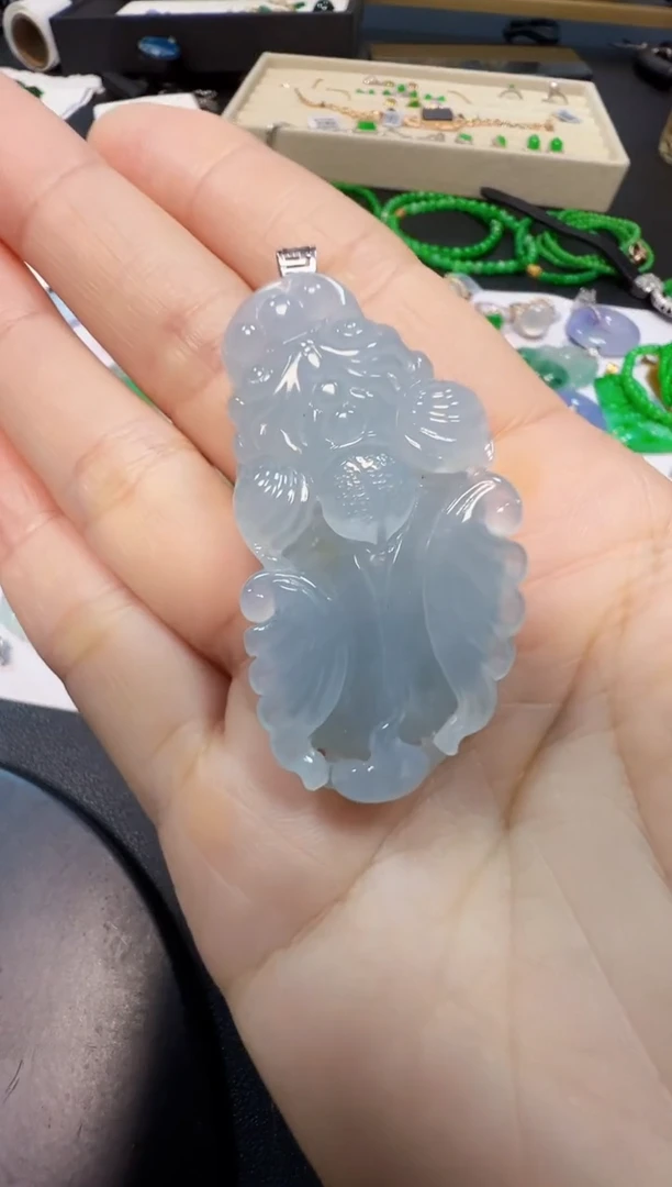 吊坠(不含链)18K金镶嵌翡翠2800