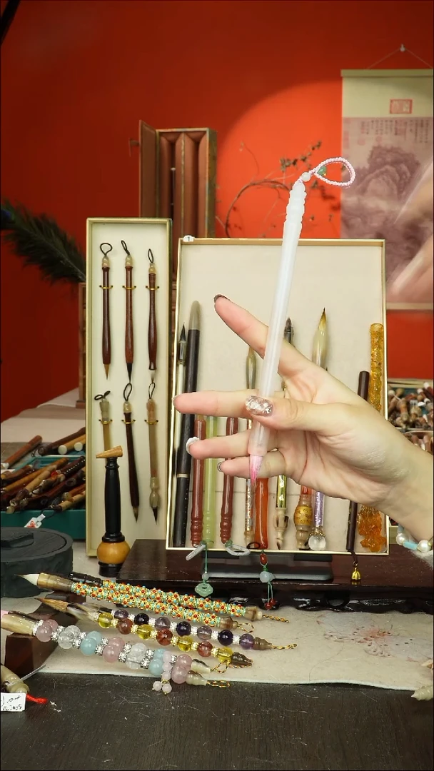 119号闪孤品高货毛笔链接 清水试笔 蘸墨不退