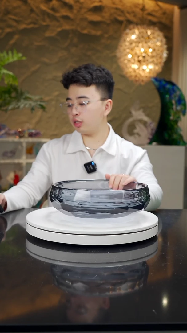 手工艺品琉璃极简灰切面果盘