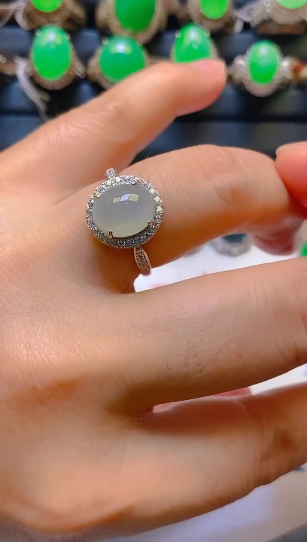 【闪购商品】翡翠耳饰银S925镶嵌天然A货翡翠1