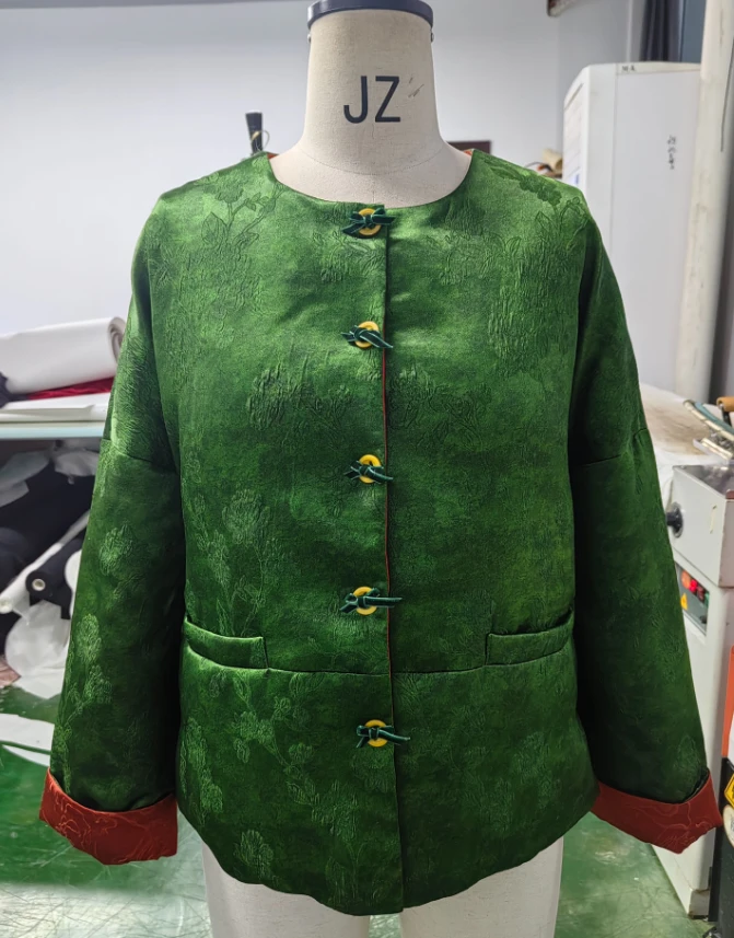 慧江南断码拜年服财神保暖时尚百搭外套YRD67180510绿色