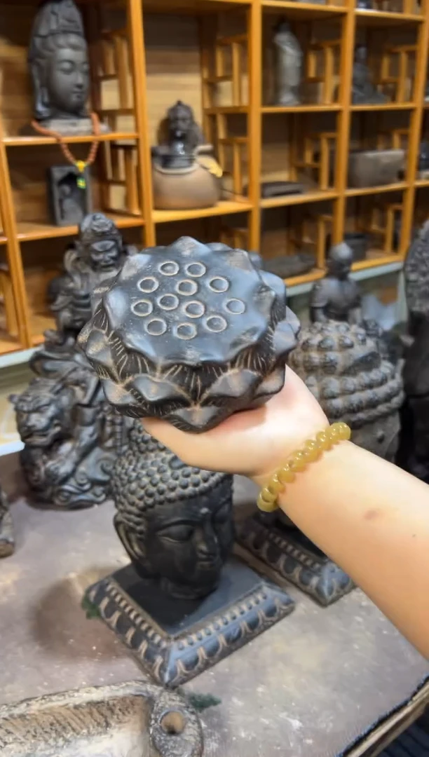 陶土【火山泥】莲蓬实心底座