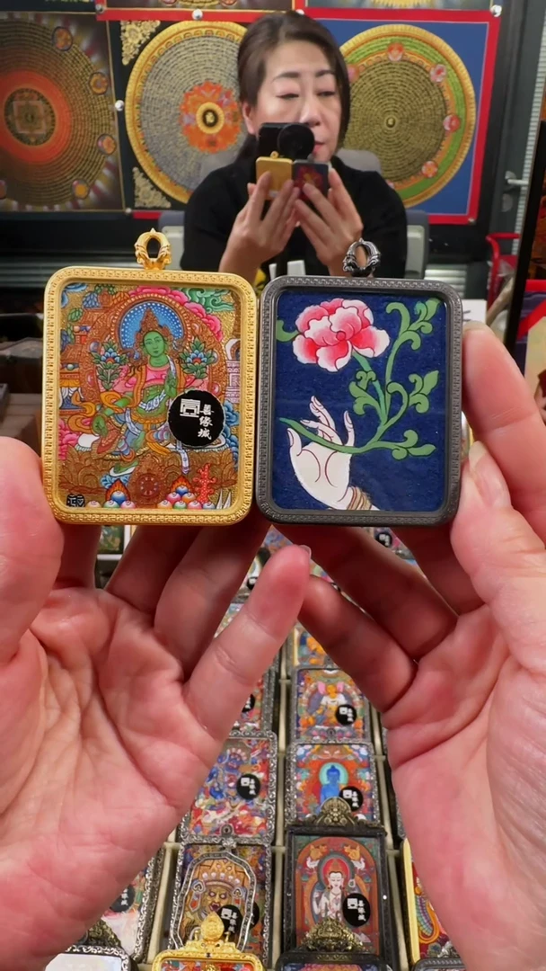 【闪购商品】吊坠壹善缘城手绘唐卡绿度