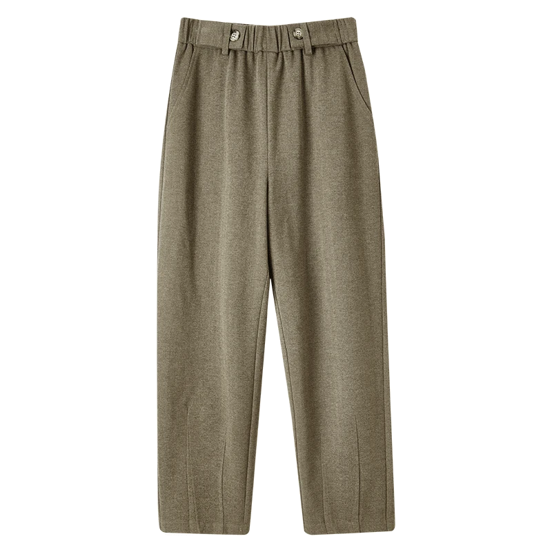 气质通勤简约佰搭轻熟风职场OL面试会议轻复古九分直筒裤7164X