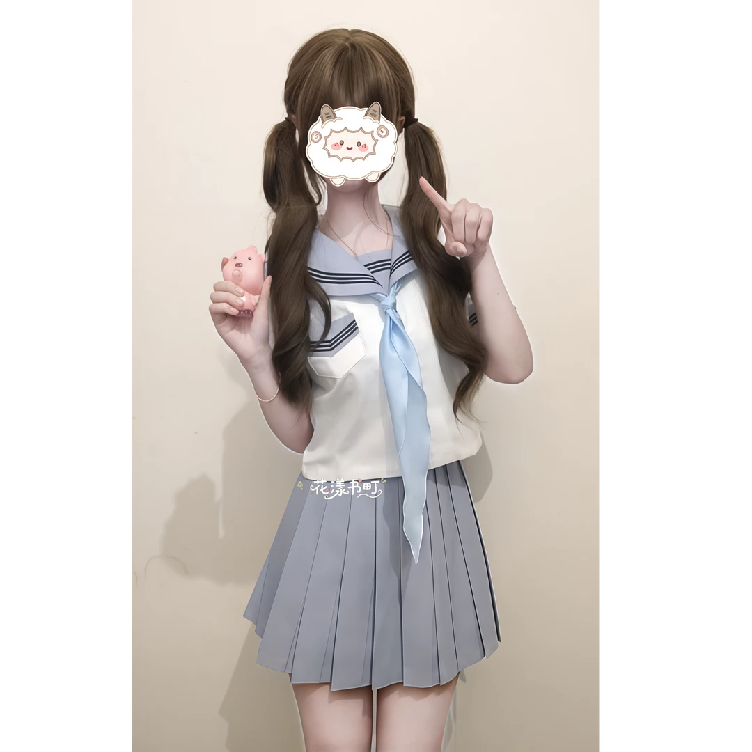 【雾岚箫】原创正版基础水手服jk制服TR面料短袖校供新款夏轻音少女