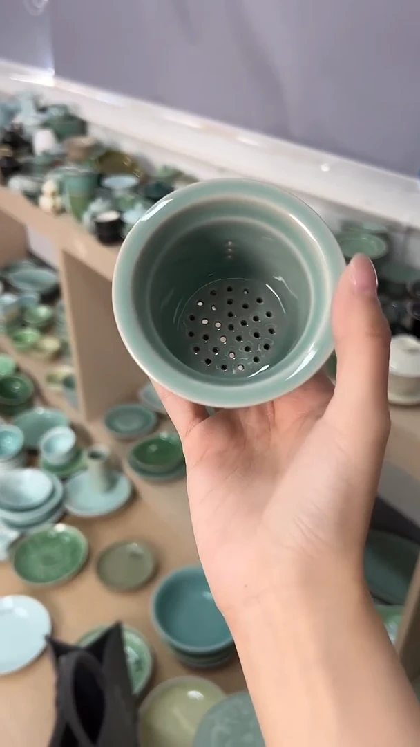 龙泉云间青瓷小米茶器