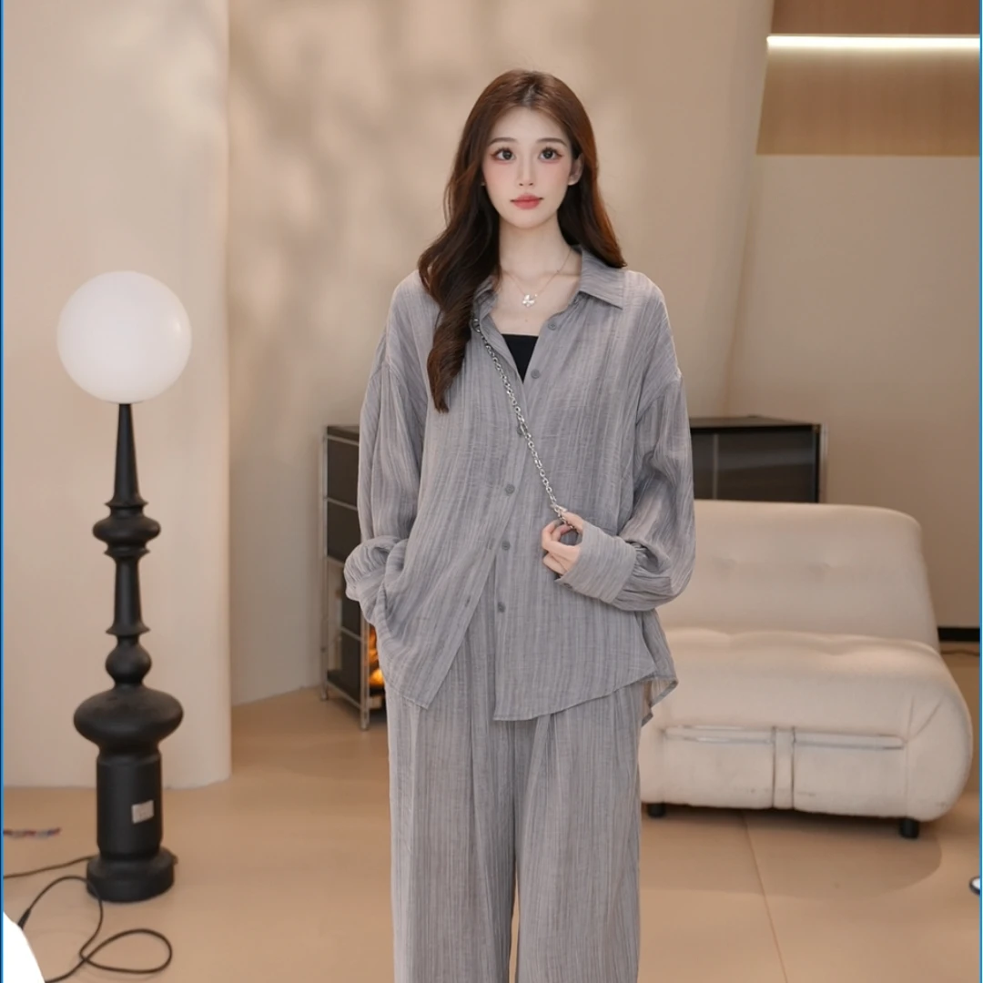 Basic House/百家好CSM春夏休闲百搭宽松韩版时尚垂感两件套25