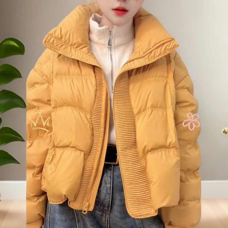 90 新国标白鸭绒  立领短款加绒加厚款冬季女装加厚优等品