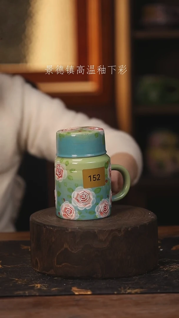 陶瓷景德镇高温釉下手绘陶瓷@L152@