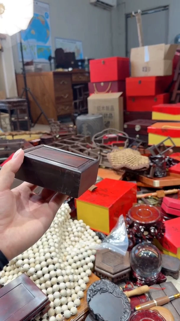 木 光头红木工艺品-红酸枝推拉盒