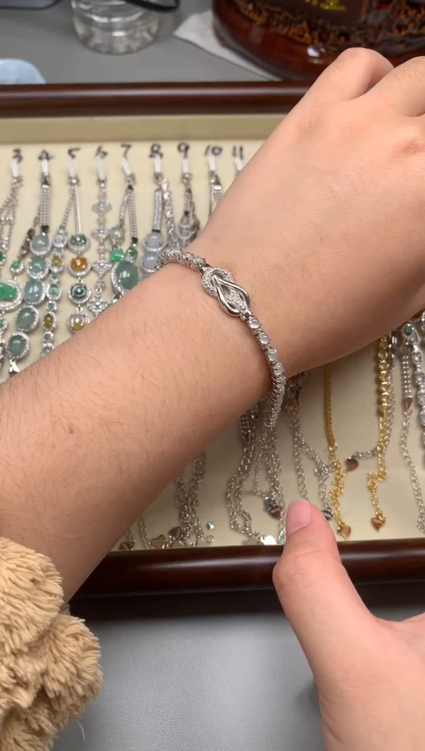 银S925镶嵌戒指翡翠手链12