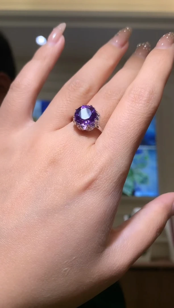 银S925镶嵌戒指水晶【宝石世家严选】