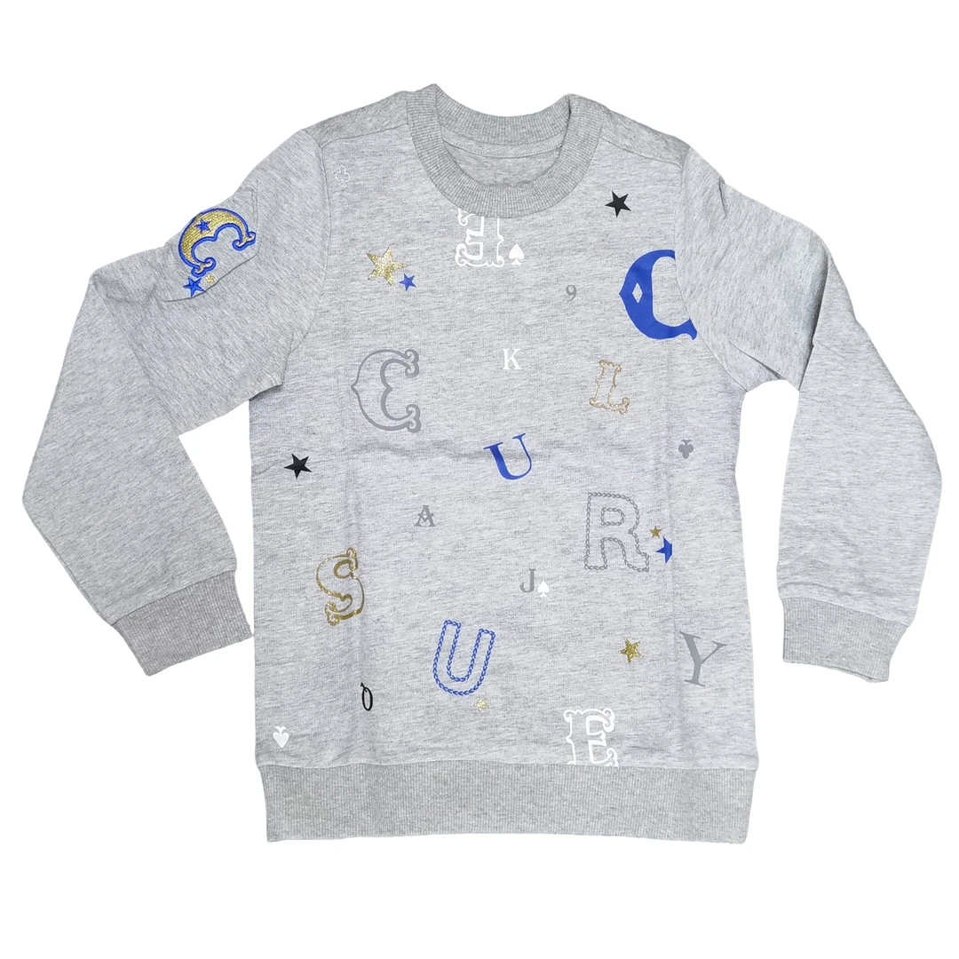 绣家特价灰色纯棉卫衣男童长袖时尚圆领卡通套头春秋休闲毛圈棉