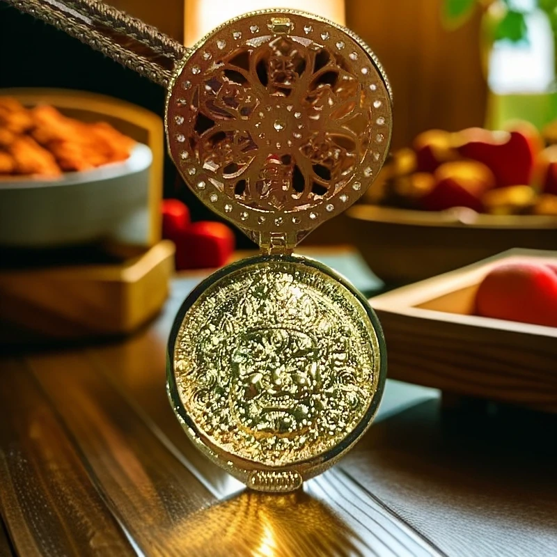 时尚开盖黄财神吊坠  GP 支撑工艺  Y-6060+专柜礼盒