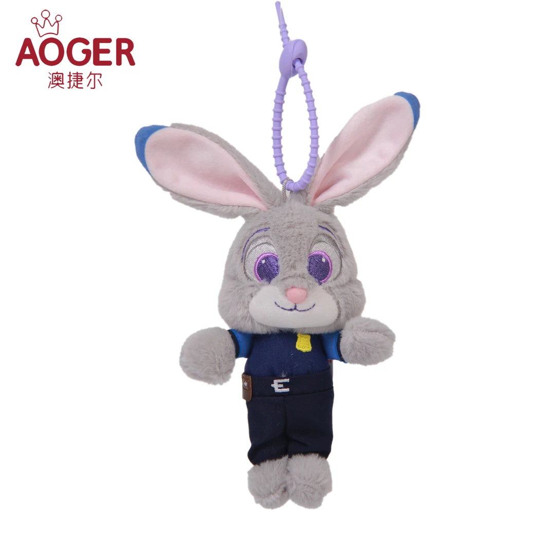 Disney/迪士尼正版授权疯狂动物城朱迪尼克毛绒挂饰垂耳兔玩偶
