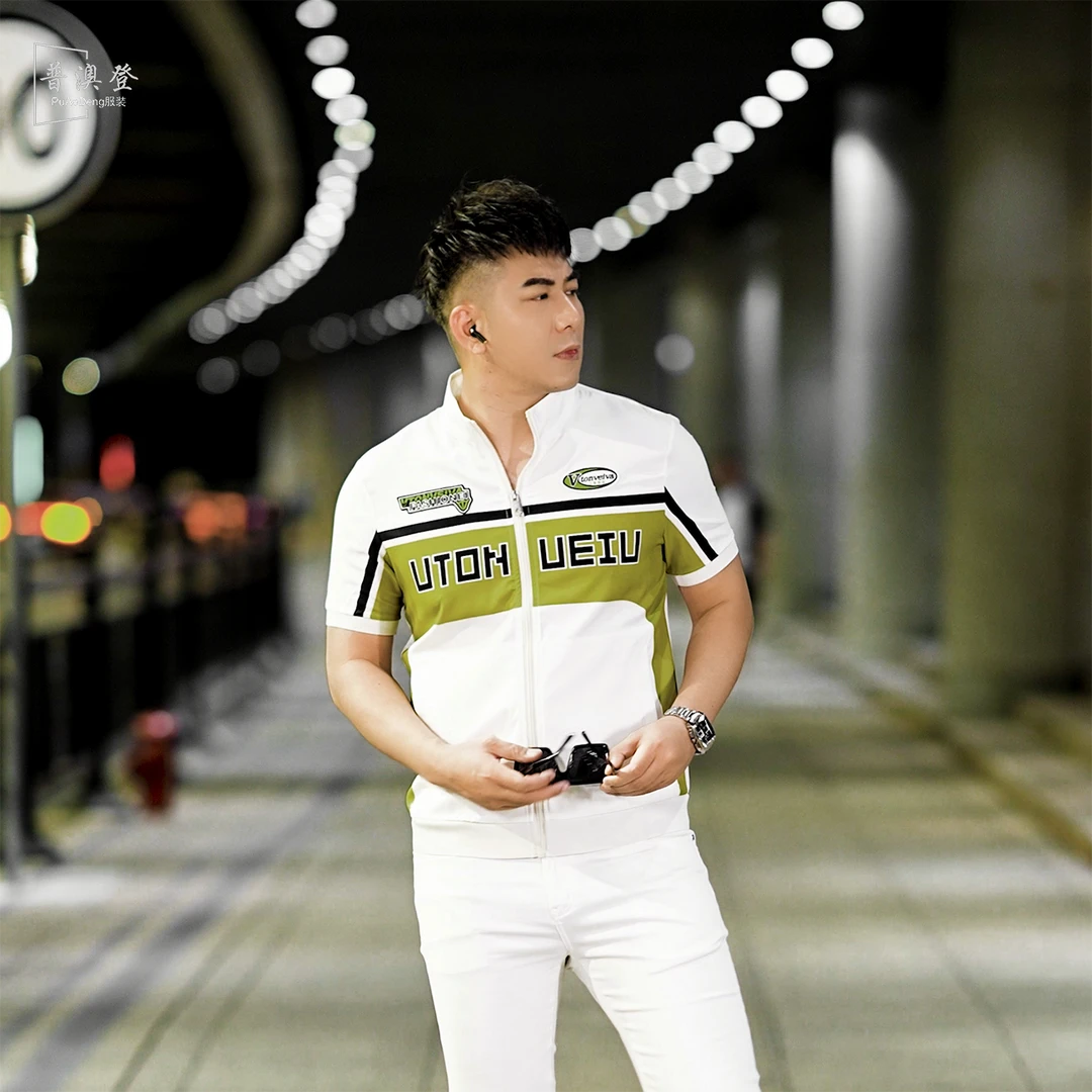 男士合集2025夏季新款薄款撞色潮流运动百搭修身字母刺绣短袖T恤