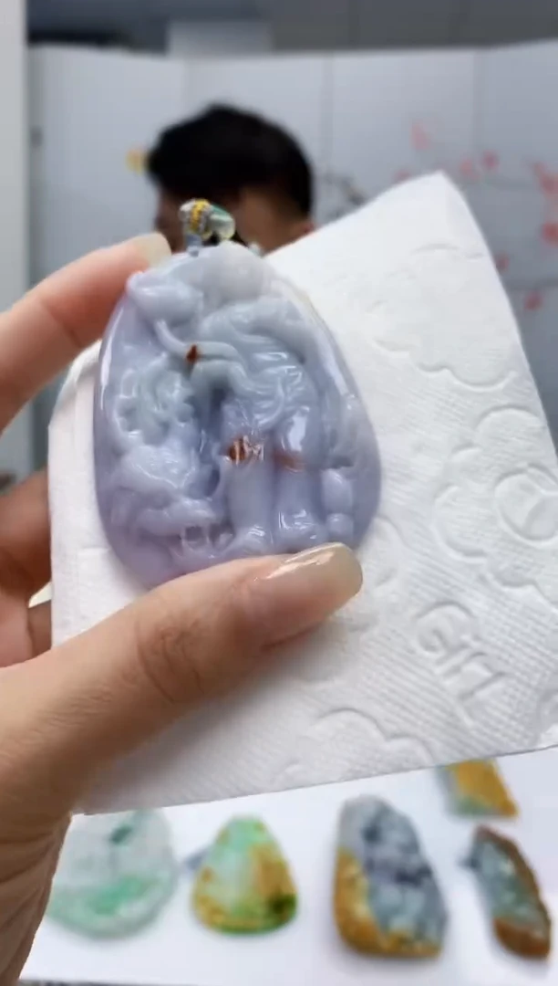 【闪购商品】定制翡翠未镶嵌4925lr-毛货挂件68