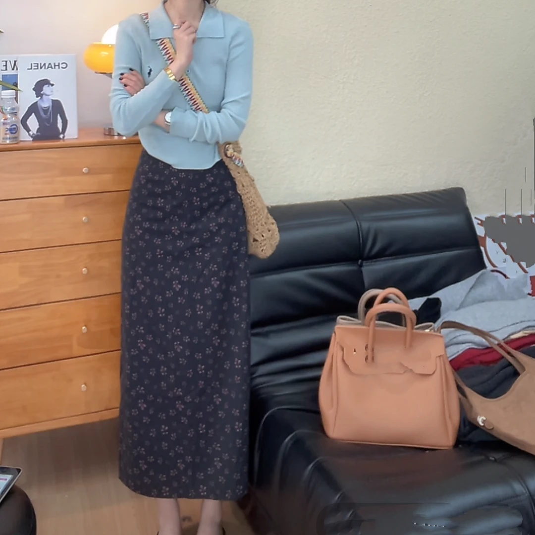 设计感气质休闲碎花百搭时尚半身裙女2025春季新款休闲显瘦半裙